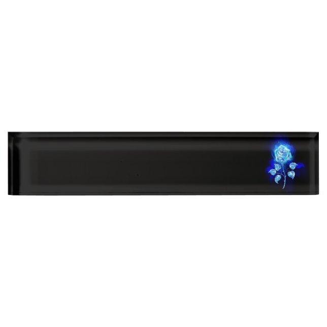 Brennen der blauen Rose Namensplakette (Vorderseite)