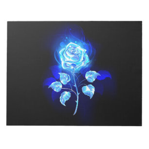 Brennen der blauen Rose Notizblock