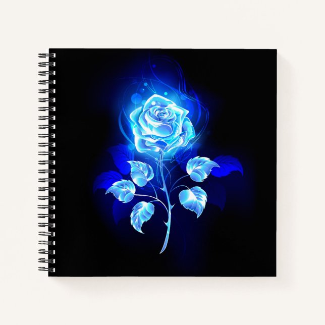 Brennen der blauen Rose Notizbuch (Vorderseite)