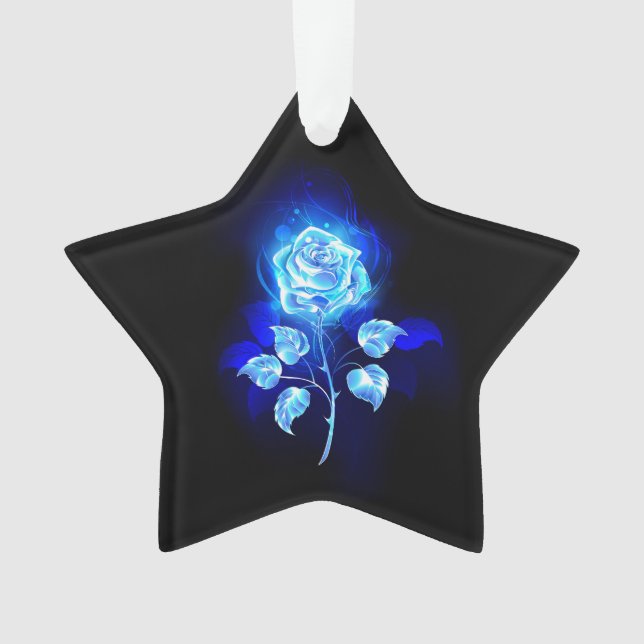 Brennen der blauen Rose Ornament (Vorderseite)