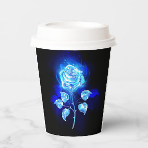 Brennen der blauen Rose Pappbecher
