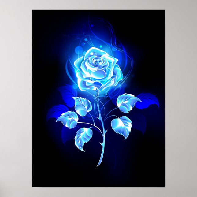 Brennen der blauen Rose Poster (Vorne)