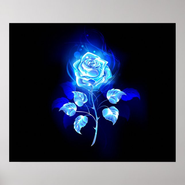Brennen der blauen Rose Poster (Vorne)