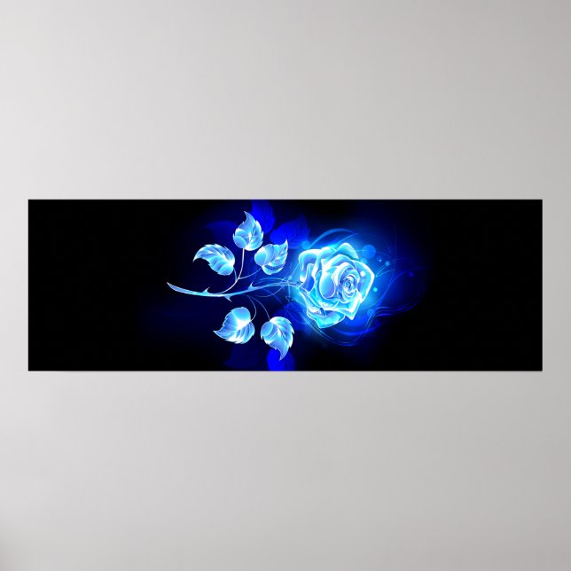Brennen der blauen Rose Poster (Vorne)
