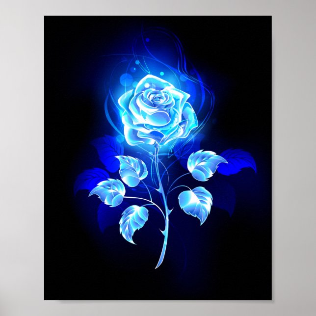 Brennen der blauen Rose Poster (Vorne)