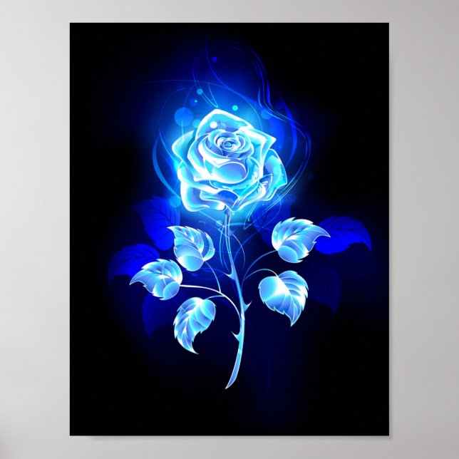 Brennen der blauen Rose Poster (Vorne)