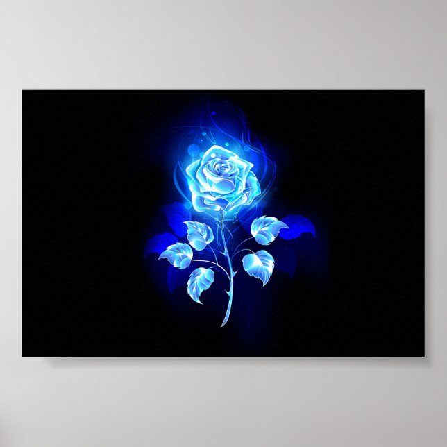 Brennen der blauen Rose Poster (Vorne)