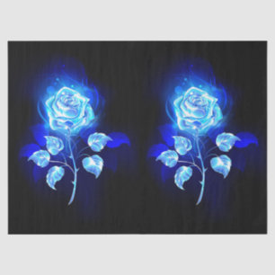 Brennen der blauen Rose Seidenpapier