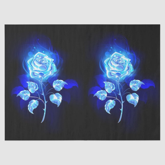Brennen der blauen Rose Seidenpapier (Vorderseite)