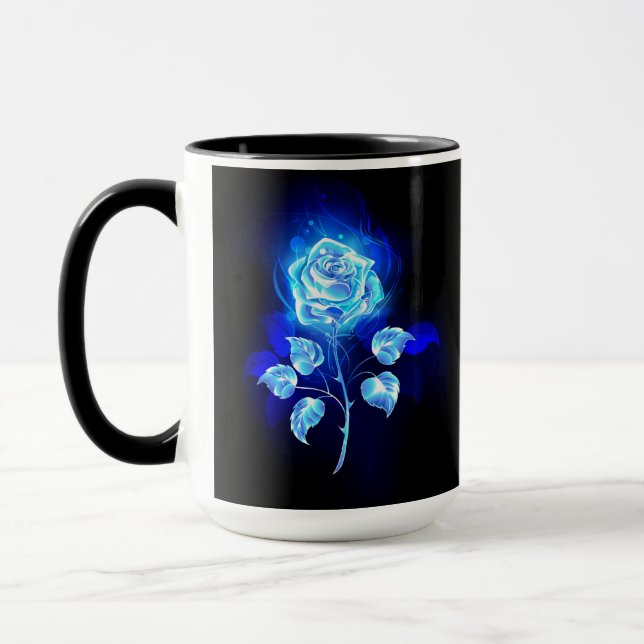 Brennen der blauen Rose Tasse (Links)