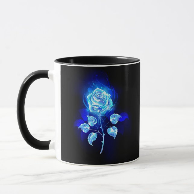 Brennen der blauen Rose Tasse (Links)