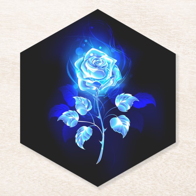 Brennen der blauen Rose Untersetzer (Vorderseite)