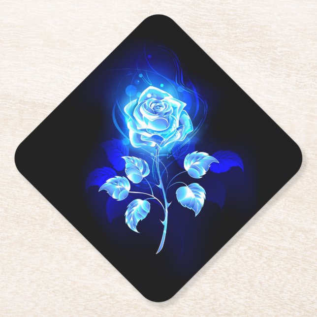 Brennen der blauen Rose Untersetzer (Vorderseite)