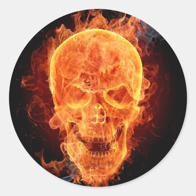 Brennen der Skelettsticker Runder Aufkleber (Vorderseite)