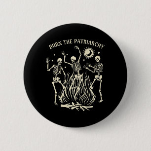 Brennen Sie das Patriarchat Feminist Halloween Button