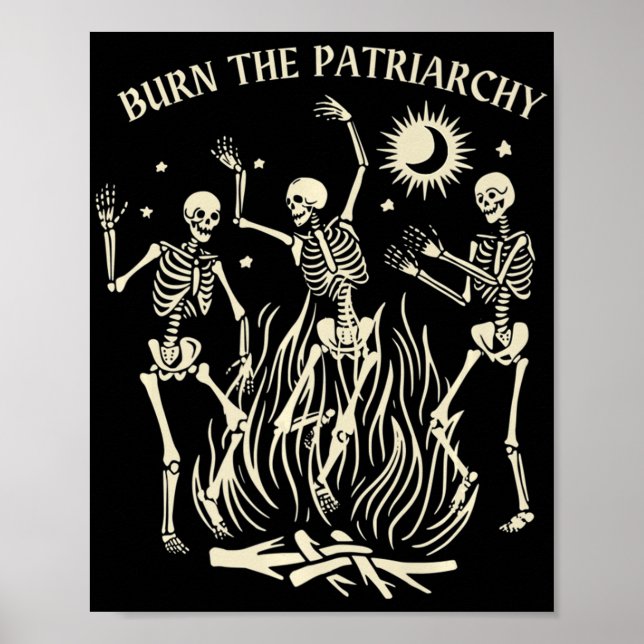 Brennen Sie das Patriarchat Feminist Halloween Poster (Vorne)