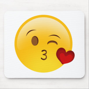 Brennen Sie einen Kuss emoji Aufkleber durch Mousepad