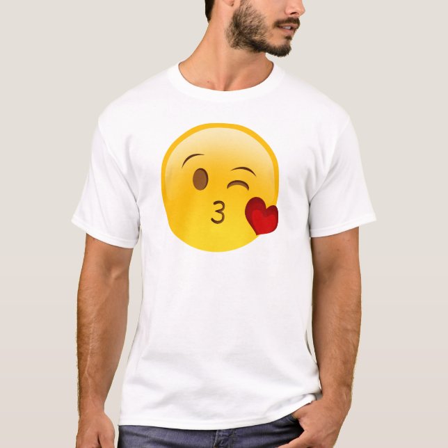 Brennen Sie einen Kuss emoji Aufkleber durch T-Shirt (Vorderseite)