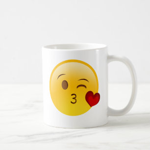 Brennen Sie einen Kuss emoji Aufkleber durch Tasse