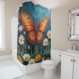 Brennen von Schmetterlingsmopfflügel Duschvorhang