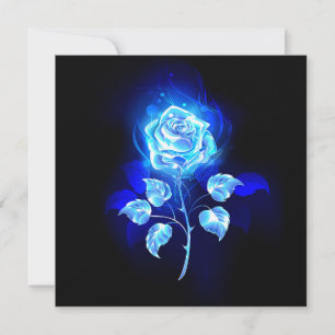 Brennende Blaue Rose Feiertagskarte