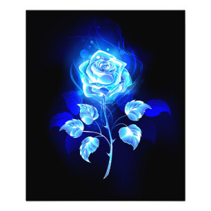 Brennende Blaue Rose Fotodruck