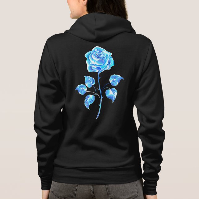 Brennende Blaue Rose Hoodie (Rückseite)