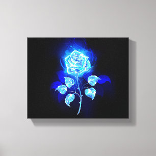 Brennende Blaue Rose Leinwanddruck