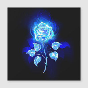 Brennende Blaue Rose Magnetkarte