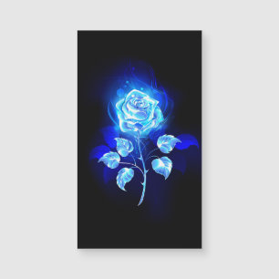 Brennende blaue Rose Magnetkarte