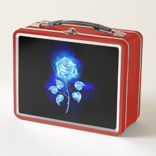 Brennende Blaue Rose Metall Brotdose