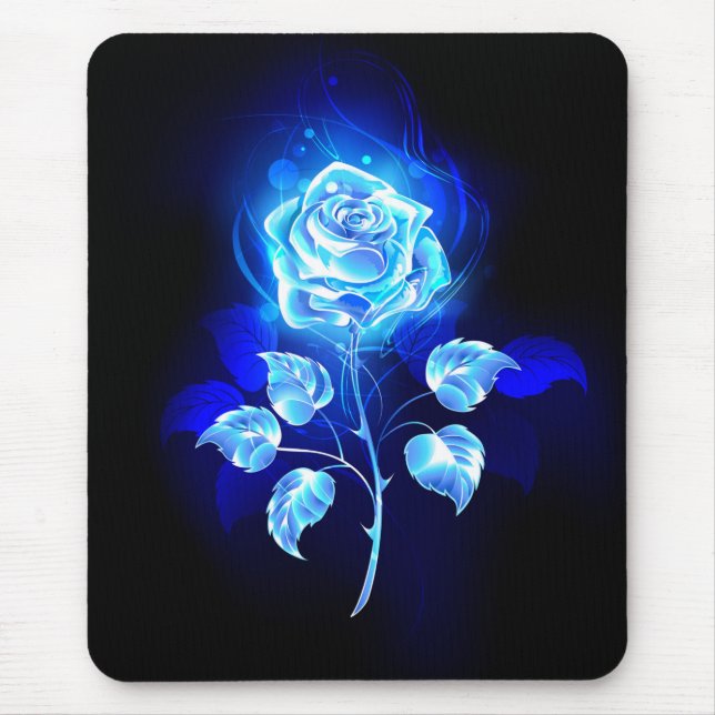 Brennende blaue Rose Mousepad (Vorne)