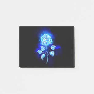 Brennende Blaue Rose Post-it Klebezettel