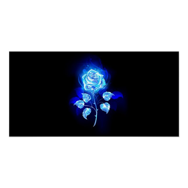 Brennende Blaue Rose Poster (Vorderseite)