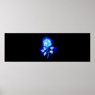 Brennende Blaue Rose Poster