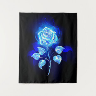 Brennende Blaue Rose Wandteppich