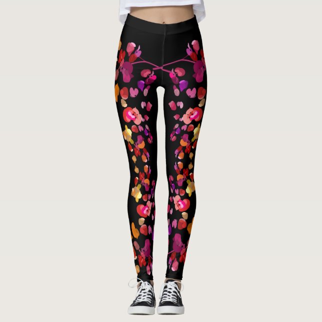 Brennende Blumenblätter Leggings (Vorderseite)