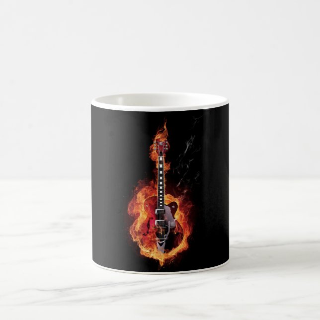 Brennende Gitarre Kaffeetasse (Mittel)