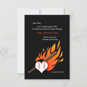 Brennende Hot Baseball Valentine Card Einladung