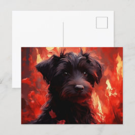Brennende Hundepostkarte Postkarte
