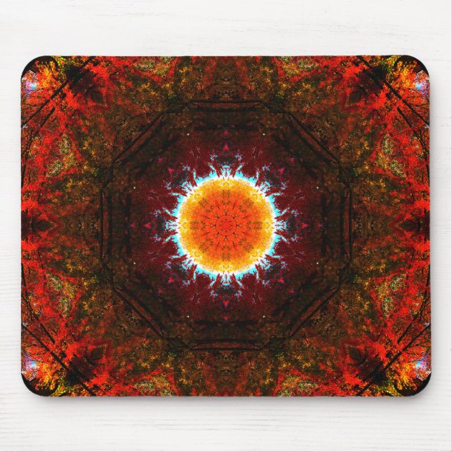 Brennende Natur-Mandala Mousepad (Vorne)