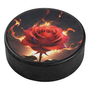 Brennende Rose - Leidenschaft trifft Vernichtung i Eishockey Puck