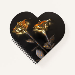 Brennende Rosen – Goldene Eleganz Notizbuch