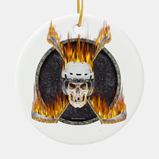Brennende Stöcke Keramik Ornament (Vorne)