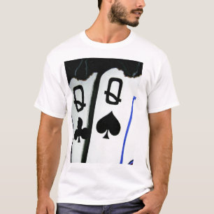 Brennende Taschen-Königin-heiße Damen-Poker-Kunst T-Shirt