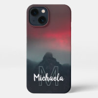 Brennende Wolken, Nebel und Berge Monogramm