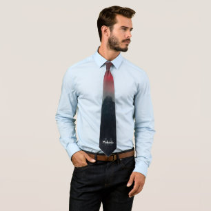 Brennende Wolken, Nebel und Berge Monogramm Krawatte