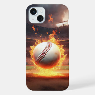 Brennender Baseball im Stadion iPhone 15 Plus Hülle
