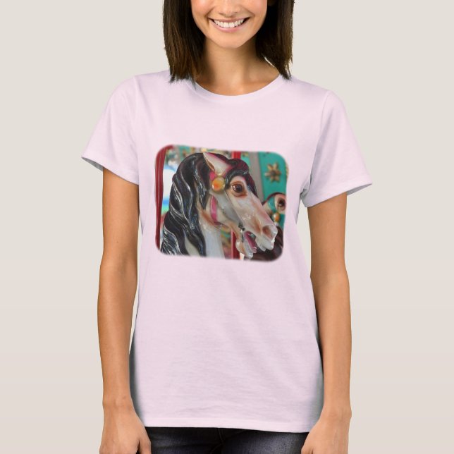 Brennender Karussell-PferdeT - Shirt (Vorderseite)