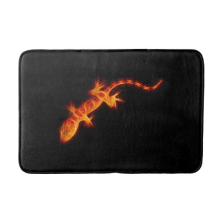 Brennender orange Gecko Badematte